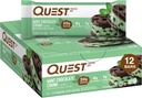 Quest Nutritie menta batoane de ciocolată, 20g proteine, 1g zahăr, 4g net carbohidrat, gluten gratuit, Keto prietenos, 12 conte