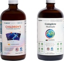 LICHIDHEALTH Adult Complete Multiple & copii Complete Multiple Daily Multivitamine Bundle pentru familie - Suport Sănătate generală, Boost Immune System - Made in USA, Whole Foods, Vegan, Non-GMO