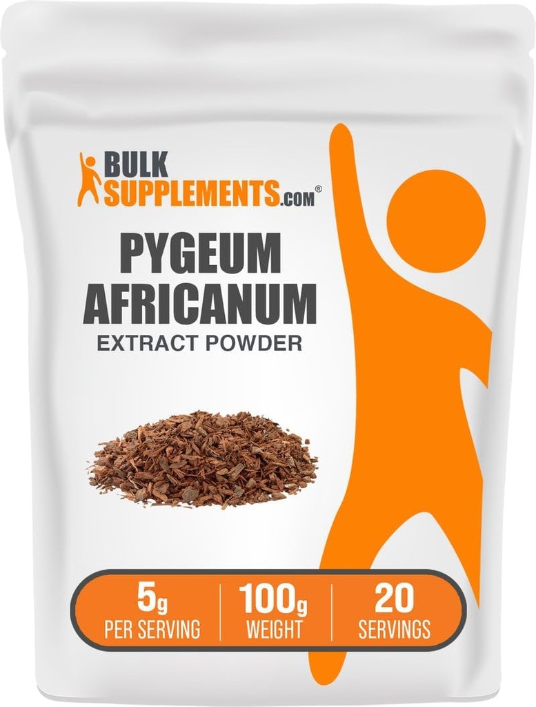 BulkSupplements.com Pygeum Africanum Extract pulbere - de la Pygeum Bark, Supliment nutritional - Gluten gratuit - 5g per Serving, 100g (3.5 oz) (Pachet de 1)