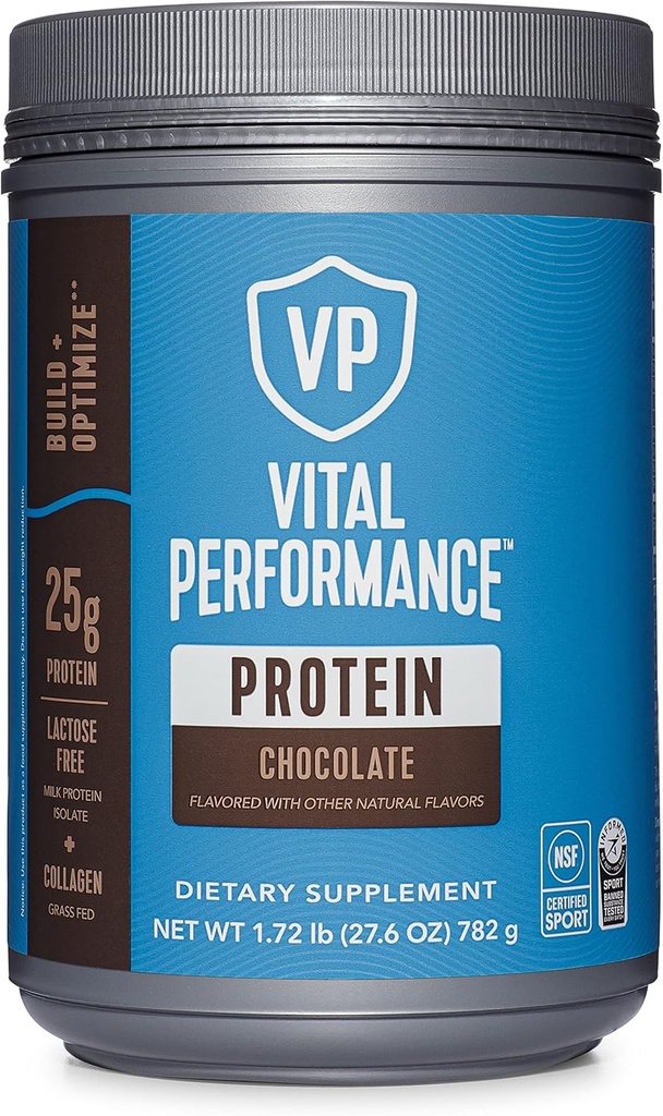 Vital Proteine Performanta pulbere, Colagen Peptide si proteine Izolat pulbere, NSF Certificat pentru Sport, Ciocolata, 1.72lb
