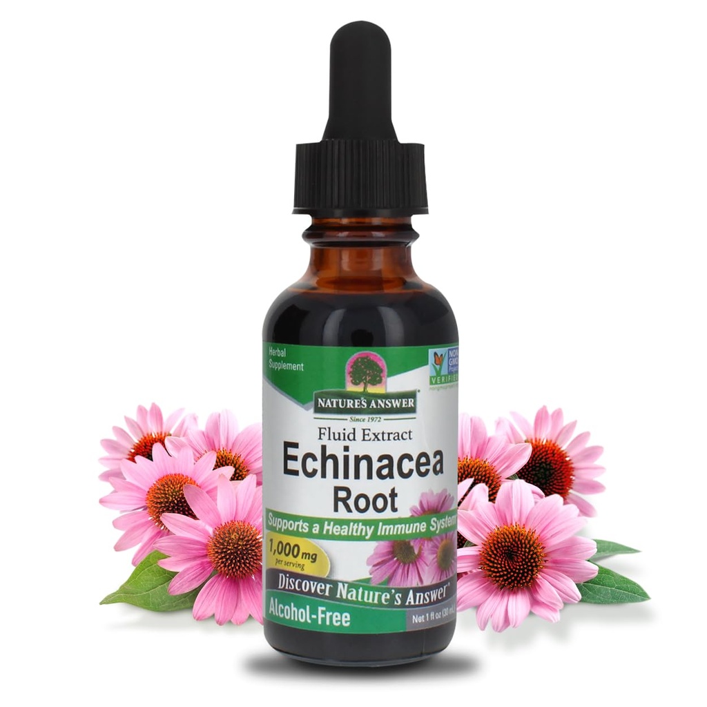Răspunsul naturii Echinacea Alcool Extract gratuit 1 Ouce Fluid 
