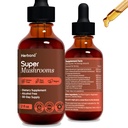 Super ciuperci 8-in1 - 2 fl oz Extract lichid - Booster creier și picături de sprijin imunitar - Reishi, Lion 