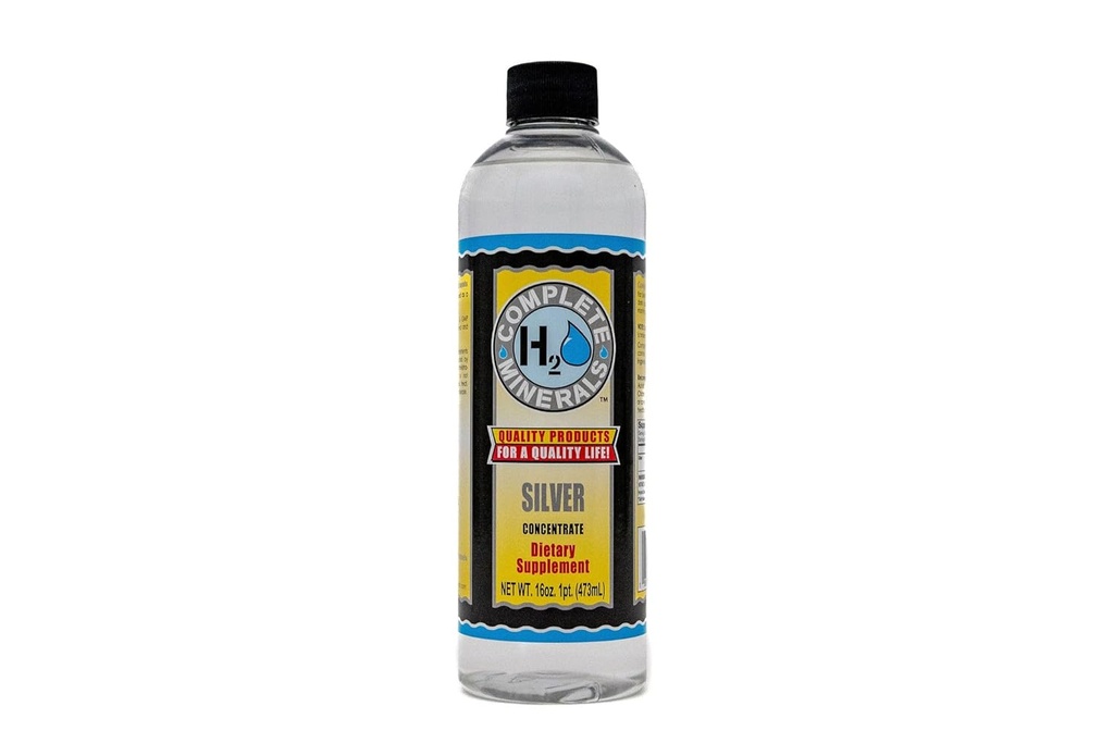 Minerale complete H2O Super Argint 100 ppm Concentrat Angstrom Biodisponibilă Apă de Argint Ionică - Putere Puternică 16 fl. oz.