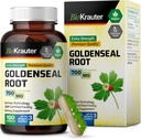 BIO KRAUTER Goldenseal Root Capsule 700 mg - 100 Golden Seal Powder Capace - Suport respirator și digestiv - Vegan, fără Fillers