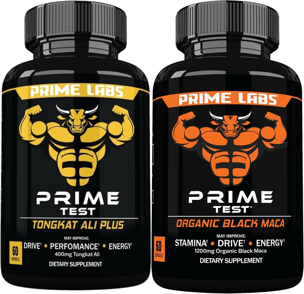 Prime Labs Tongkat Ali Plus (60 ct) + Capsule negre de Maca organice (60 ct)