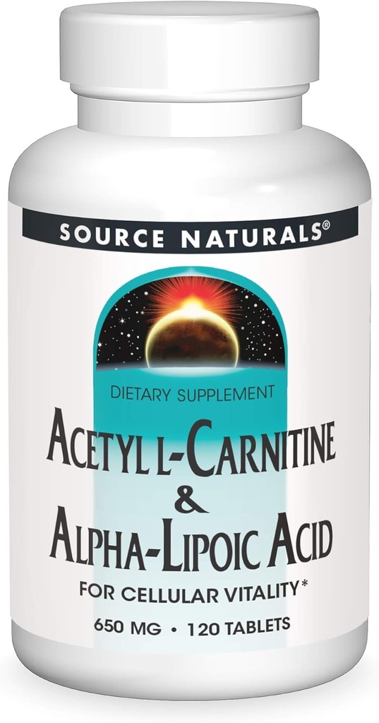 Naturals Sursa Acetil L-Carnitina & Acid alfa-Lipoic 650mg- 120 comprimate
