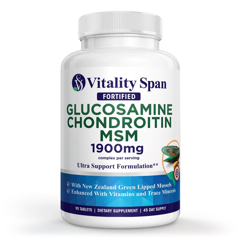 Advanced Joint Support and Relief, Glucosamine Chondroitin, Zinc, Copper, Made in USA, 90 Vegetative Tablets