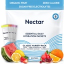 Pachete pentru hidratarea nectarului - Pachete pentru praf de electroliză - Fără zahăr & 0 Calorie - Liquid organic de fructe Daily IV Electroliti Pulbere pentru deshidratare și rehidratare (Pachetul pentru 30 de forme)