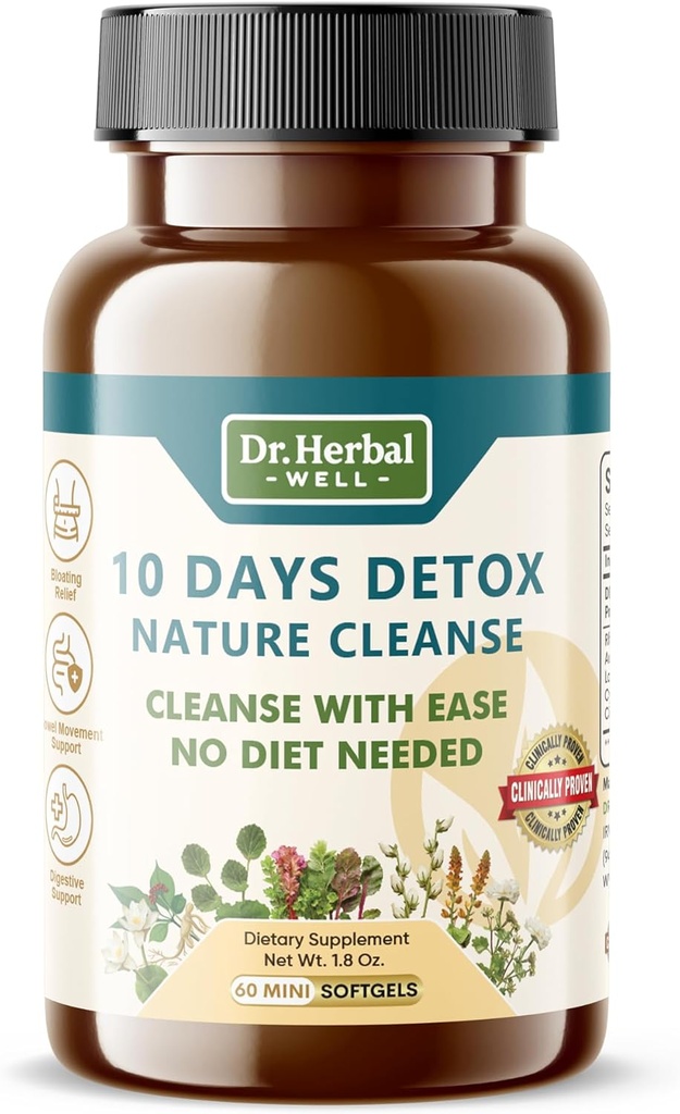 10 zile de detoxifiere naturale curata cu usurinta nici dieta nevoie (60 Mini Softgels)