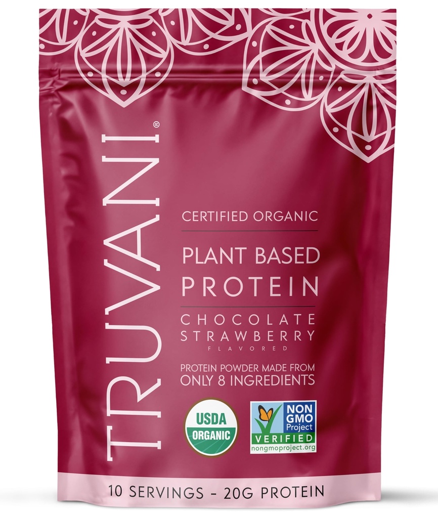 Truvani Vegan Pea Powder Proteina de Piure de Ciocolata Strawberry 