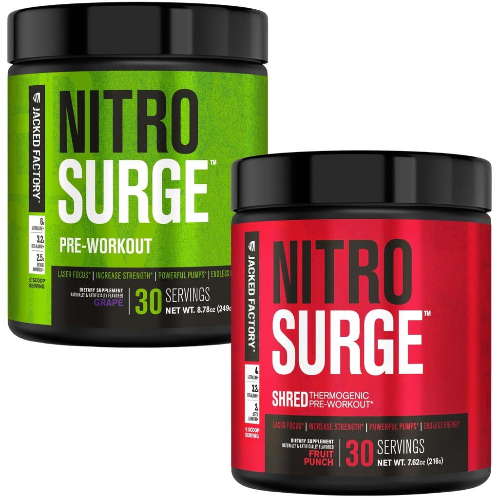 Fabrica de Jacked Nitrosurge Pre-Garning în struguri și fructe Punch Nitrosurge Shred termogenic Pre-Garning pentru bărbați și femei