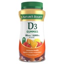 Natura's Bounty Vitamina D3 Gummies, Suplimentul de vitamine, Sprijină Sănătatea imună, 50mcg, 2000UI, Aroma de fructe mixte, 90 Gume
