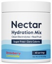 Nectar Zahăr liber Electroliți pulbere - Fructe organice fără zahăr sau calorii - Pulbere de hidratare pentru ajutor de deshidratare și rehidratare - Keto și Paleo (Strawberry Lemonade 40 Servire Tub)