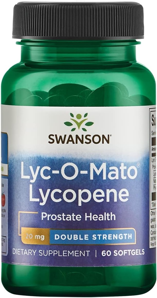 Swanson Double-Forngth LYC-O-Mato Lycopene 20 Milligrams 60 Sgels