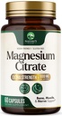 Citrat de magneziu 1000mg - supliment de magneziu de mare absorbţie susţine musculare, osoase, nervi şi inima de sănătate - Extra Putere Magnesio Complex pastile - non-GMO, Premium energie Formula - 60 capsule