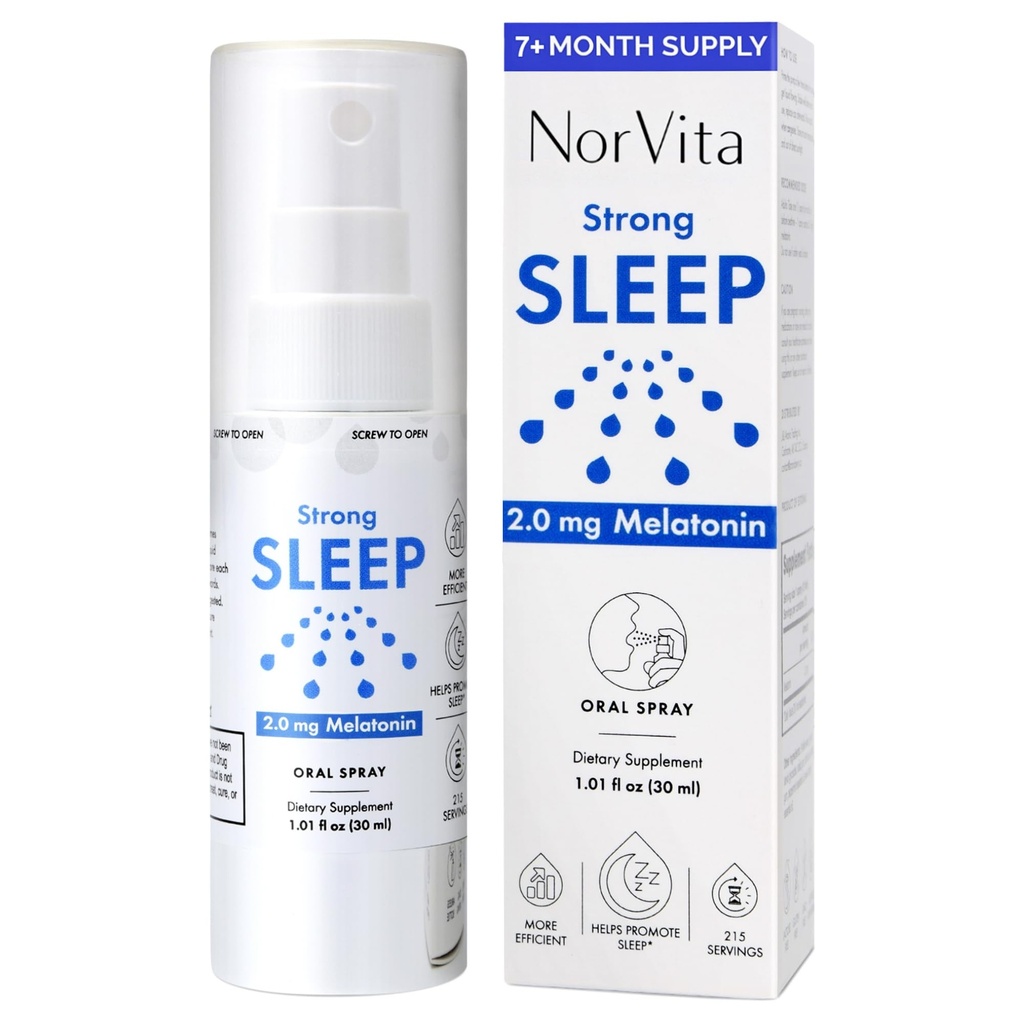 Melatonina Sleep Spray 2 mg (215 Servings) - Melatonină lichidă Spray pentru somn, Formula sublinguala cu acţiune rapidă, susţine somnul sănătos - Vegan, fără OMG-uri, Spray Melatonin pentru adulţi