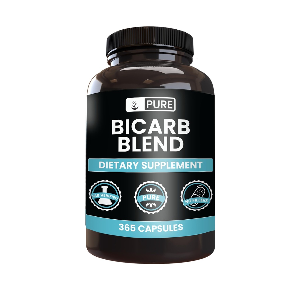 INGREDIENTE ORIGINALE INGREDIENTE Bicarb Blend (365 capsule) No Magneziu or Rice Fillers, Always Pure, Lab Verified