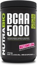 NutraBio BCAA 5000 pulbere - Vegan Fermentat BCAAs - Suportă Lean musculare creştere, recuperare, rezistenţă - 60 serviri - pepene verde