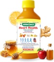 Heart Health 400 ml Supliment dietetic - Suporturi Heart Wellness și scade Colesterol - Oțet de cidru de mere (ACV), suc de usturoi, ghimbir, lamaie și miere - 1 flacon