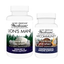 Hoste Defense Bundle cu capsule de coamă Lion, 120 Conte & capsule comunitare, 30 Conte - Sprijin pentru sănătatea creierului, Memorie & Focus - Sprijin pentru sănătatea imună cu 17 specii de ciuperci Blend