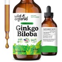 Picăturile extractului de Ginkgo Biloba Wild & Organic - Brain & Focus Supplements Ginkgo Biloba lichid - Vegan, Sugar & Alcohol-Free Herbal Tincture - 4 fl oz