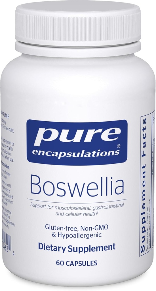 Pure Encapsulations Boswellia Supplement - pentru sănătate comună, GI & Tesut Connectiv - Sprijină Joints & Digestive Health* - Non-GMO & Vegan - 60 Capsule
