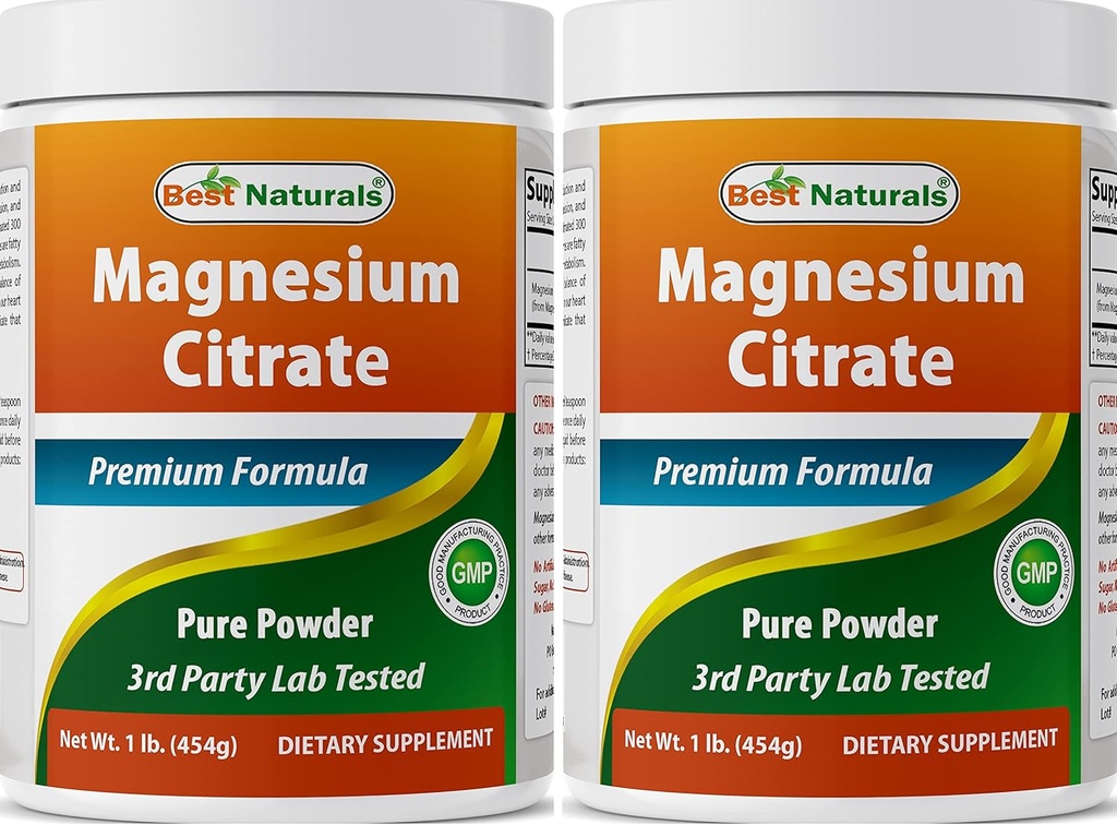 Cel mai bun Naturals Citrate de magneziu pulbere 1 Liră (1 LB (Pachet de 2))