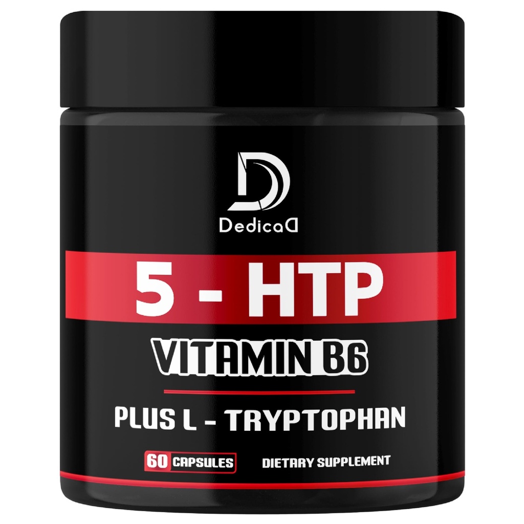 5 HTP Supliment 1010mg - 60 capsule - 3in1 combinat cu vitamina B6, L-triptofan - Confortabil Mood, Brain Health, Body Management & Immune System Support