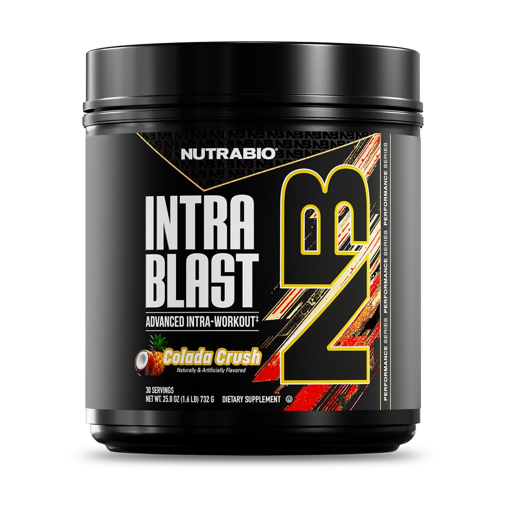 NutraBio Intra Blast Bcaa Pulbere Aminoacid Supliment, Electrolit & Hidratare Blend, Intra, Pre Antrenament & Recuperare musculară, 20g Eaa Aminoacids Pulbere, 5g Glutamina- New York Punch, 30 Servire