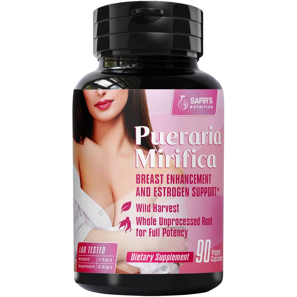 Pueraria Mirifica Capsules 2000mg zilnic - Pastile de mărire a sânilor şi Suplimentul estrogenului pentru femei şi bărbaţi, Pastile de mărire a sânilor pentru femei şi transgender - Mărirea sânilor