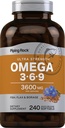 Piping Rock Omega 3 6 9 Suplimente pentru femei și bărbați 