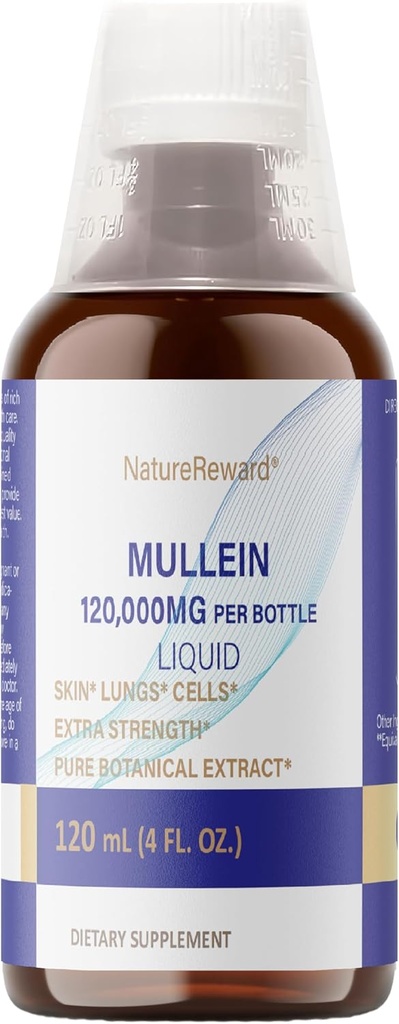 Mullein lichid,Respiratory Health Support - Ca lichid, Tinctură, Ceai - 4 fl oz