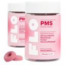 O positiv FLO PMS Gummies for Women - Proactive PMS Relief - Ţinte Hormonal Breakouts, Bloating, Cramps, & Mood Swings cu Chasteberry, Vitamina B6, & Lemon Balm - PMS Gummies (Pachet de 2)