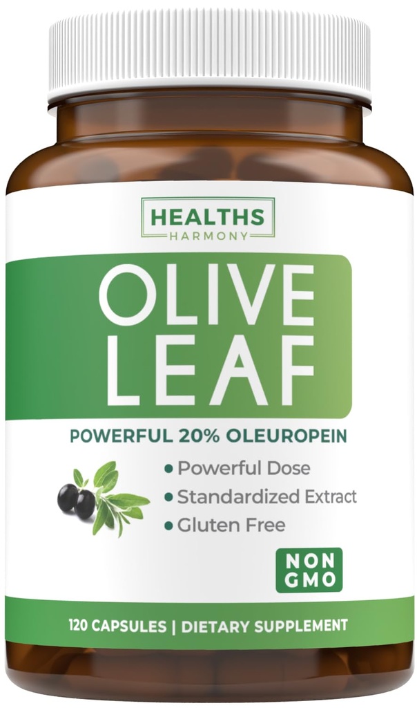 Super Putere Olive Leaf Extract capsule - Vegan non-GMO 750mg extract de măsline cu 20% Oleuropein Antioxidant Supliment pentru Imunity Skin and Heart Health Support - Made in the USA (4 Luna de aprovizionare)