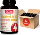 Jarrow Formulas Extra Putere Metil B-12 1000mcg, Supliment alimentar pentru producția de energie celulară și Brain Health Support, 100 Lemon-Flavored comprimate masticabile, 100 zile de aprovizionare, pachet de 12