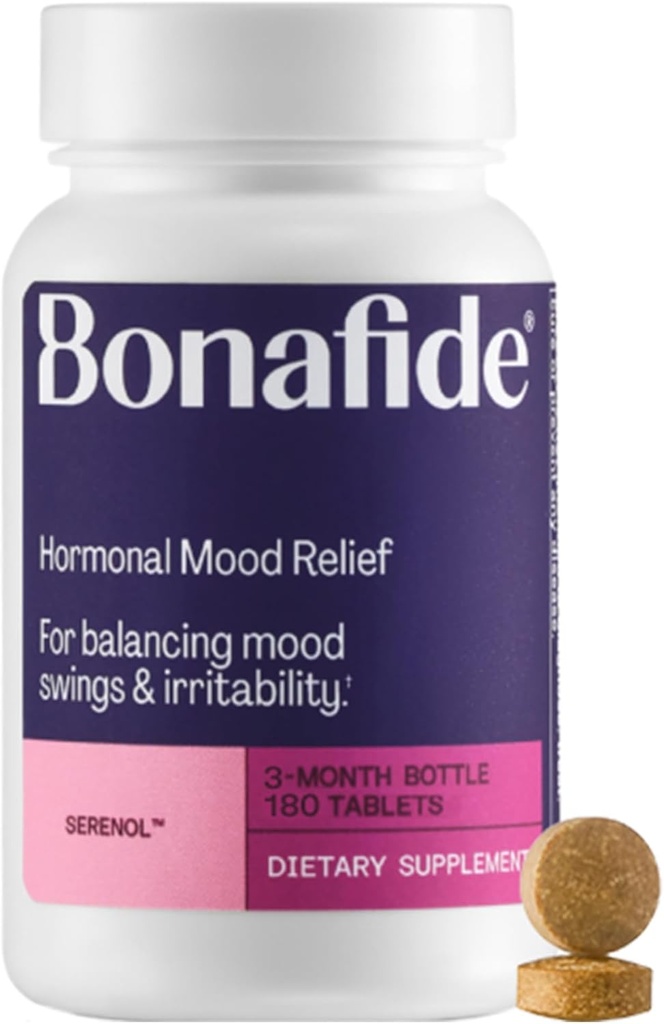 Serenol by Bonafide. Relief de la Hormonal Mood Swings, Iritabilitate, & PMS Blooting.