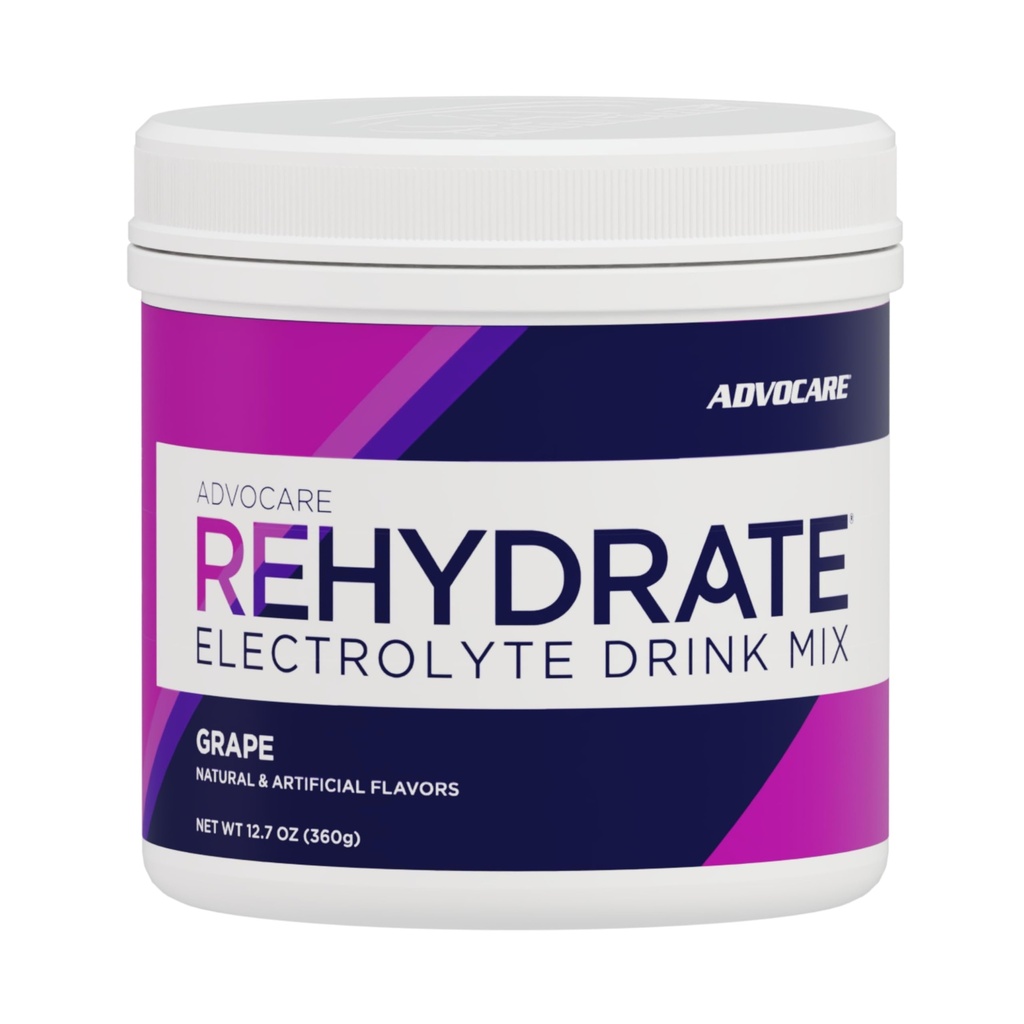 AdvoCare Rehidrat - Electrolit Drink Mix - Include magneziu, sodiu, potasiu şi calciu - antioxidant şi aminoacid fortificat - Suporturi Hidratare şi recuperare - Struguri, 12,7 oz