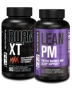 Fabrica Jacked 24/7 Fat Burner Stack - Burn XT MAX de înaltă performanță Fat Burner (90 capsule) - Lean PM Nighttime Sleep Support for Weight Loss and Appetit Suppression (60 capsule)