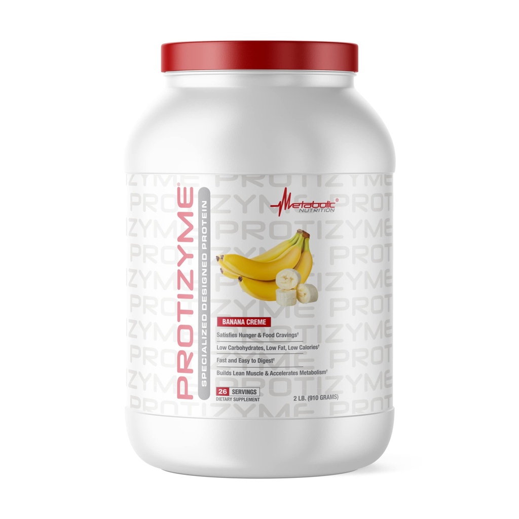 Nutriţie metabolică - Protizyme - Pulbere de proteine, Proteină mare, Carb scăzut, Fat scăzut cu enzime digestive, 24 Vitamine esenţiale şi minerale, Banana Creme, 2 Lire