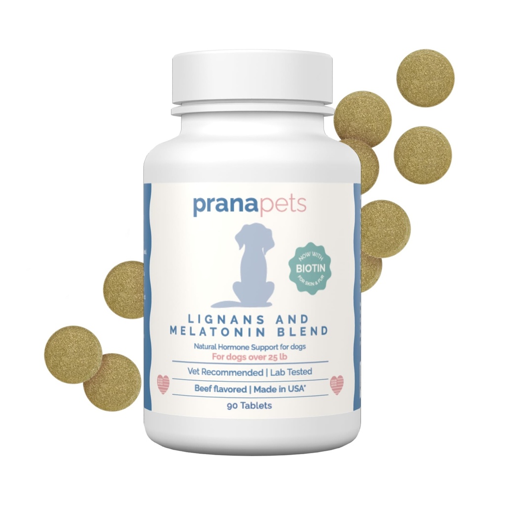 PranaPets Lignans & Melatonin cu Biotin Blend SIDA natural în ameliorarea simptomelor de Cushing 