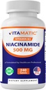 Vitamatic Niacinamidă 500 mg 240 comprimate - Flush Free Vitamina B3 - Sprijină producerea de energie