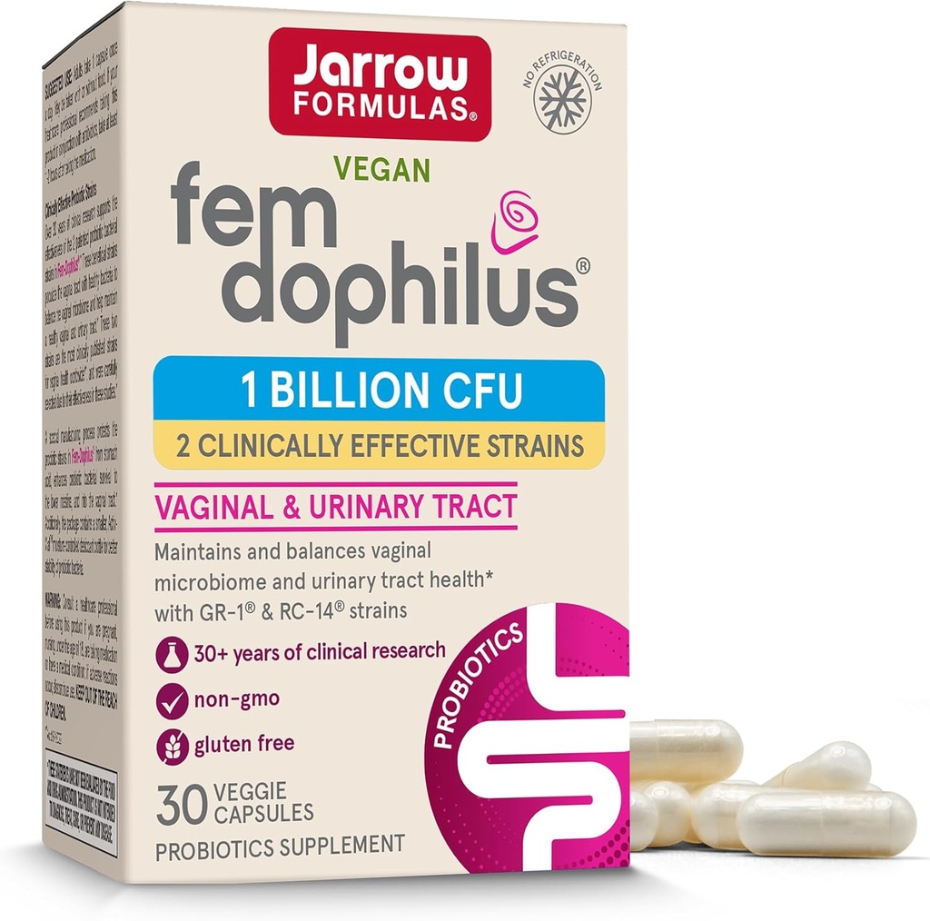 Jarrow Formulas Fem-Dophilus - 1 Miliarde de organisme per servire - 30 Capsule vegetale - Femei