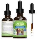 Pet Wellbeing Life Gold pentru câini - Vet-Formulat - Suport imunitar și protecție antioxidantă - Supliment natural Herbal 2 oz (59 ml)