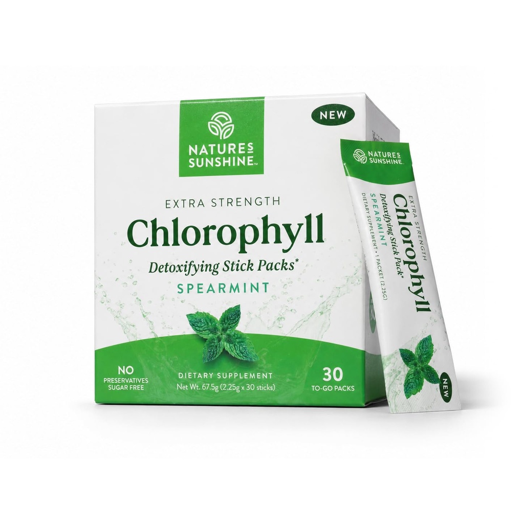 Pachete de Stick Clorofila Sunshine Naturii: Supercharge Detoxifiere dvs. și Boost Gut Health în Covenient, delicioase stick Packs (Spearmint)