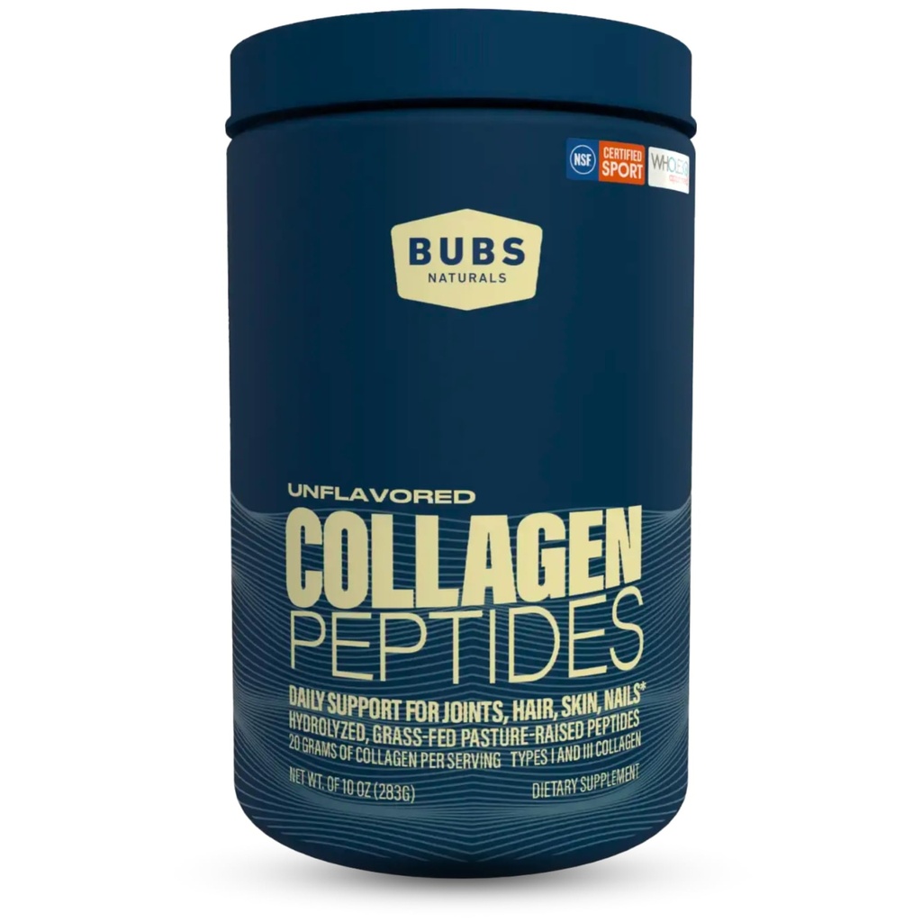 BUBS Naturals Colagen Peptide praf nearomat, Cele mai bune proteine pentru articulații și piele, Pășune crescut Iarbă Fed, Paleo și Keto prietenos, Întreg30 Aprobat, fără GMO lactate și gluten gratuit, 10oz, 14 Serviri