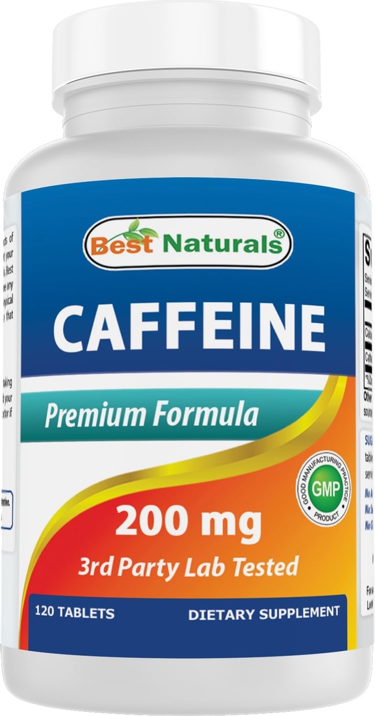 Cele mai bune pastile naturale Cafeina 200mg, 120 conte