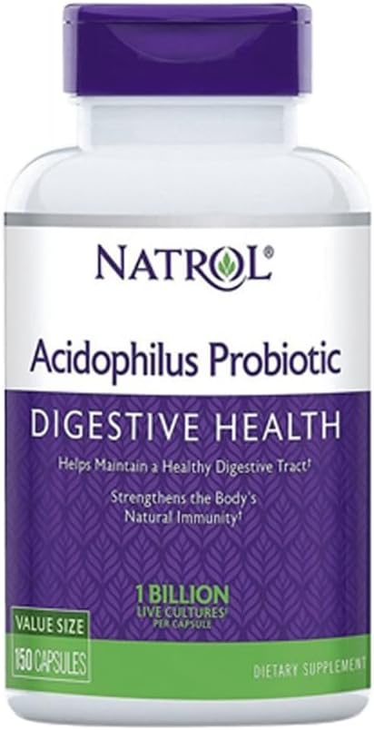 Natrol Acidophilus 100mg Capsule, Nearomate, Purple, 150 Count, Ambalaj cu 3 capsule