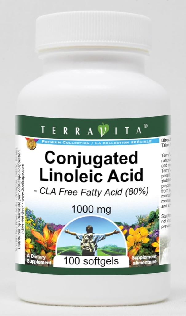 Acid Linoleic conjugat - CLA Acid gras (80%) - 1000 mg (100 softgels, ZIN: 427996)