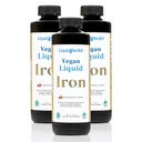 LIQUIDHEALTH Vegan supliment de fier lichid cu SunActive & Ferrochel Fe - Energie naturală, Sistem imunitar și suport metabolic, Creșterea clarității mentale, Prenatal/Postnatal - SUA Made, Non-GMO (3 ambalaj)