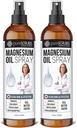 Spray de ulei de magneziu pur Topical, Absorbtie rapida Ultra pentru o sanatate mai buna, Zechstein Brine Pure - (2 flacon de valoare)